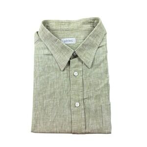 Ascot Chang‎ Current Green Pure Linen S/S Button Front Size 3XL XXXL